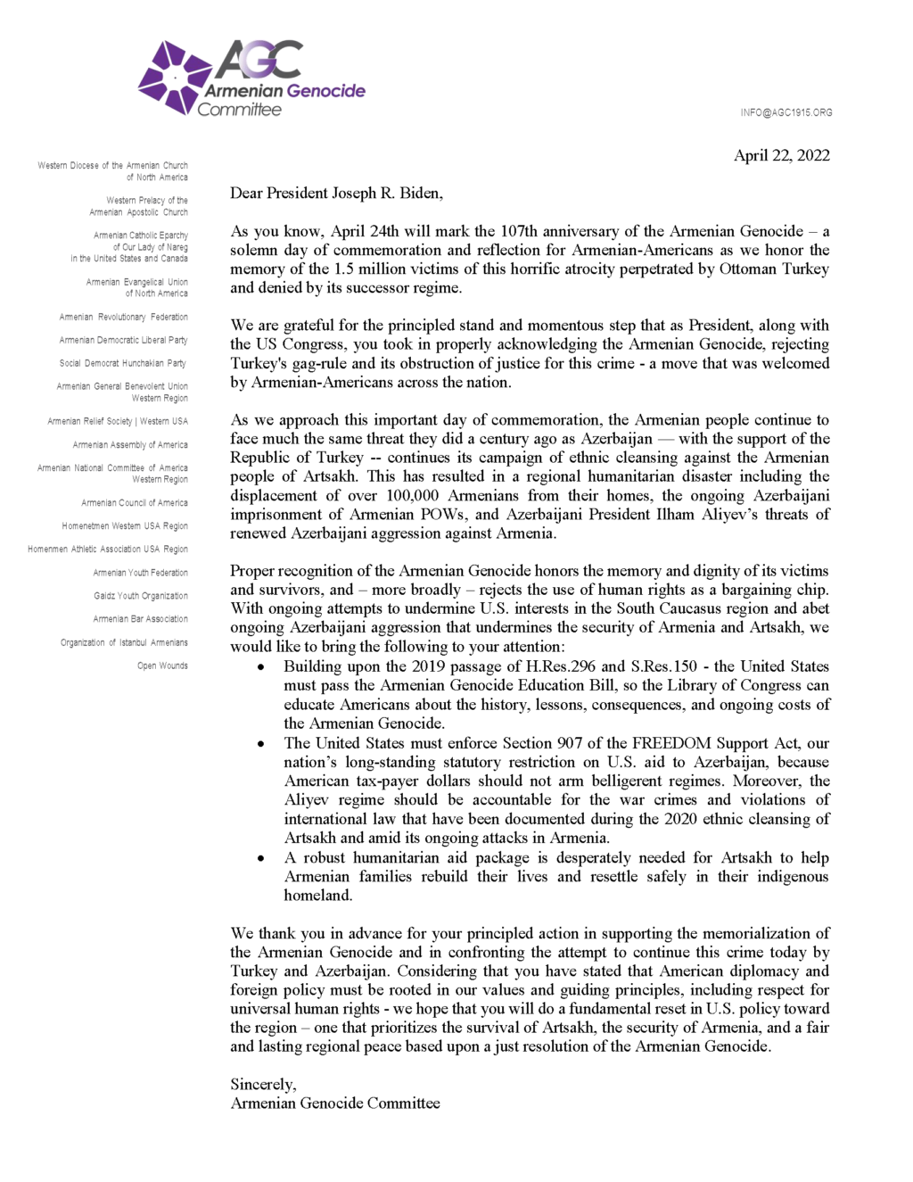 Armenian Community Leaders - Pres. Biden