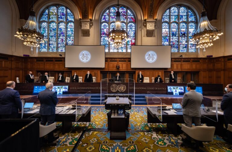 View of the ICJ courtroom on the first day of the hearings